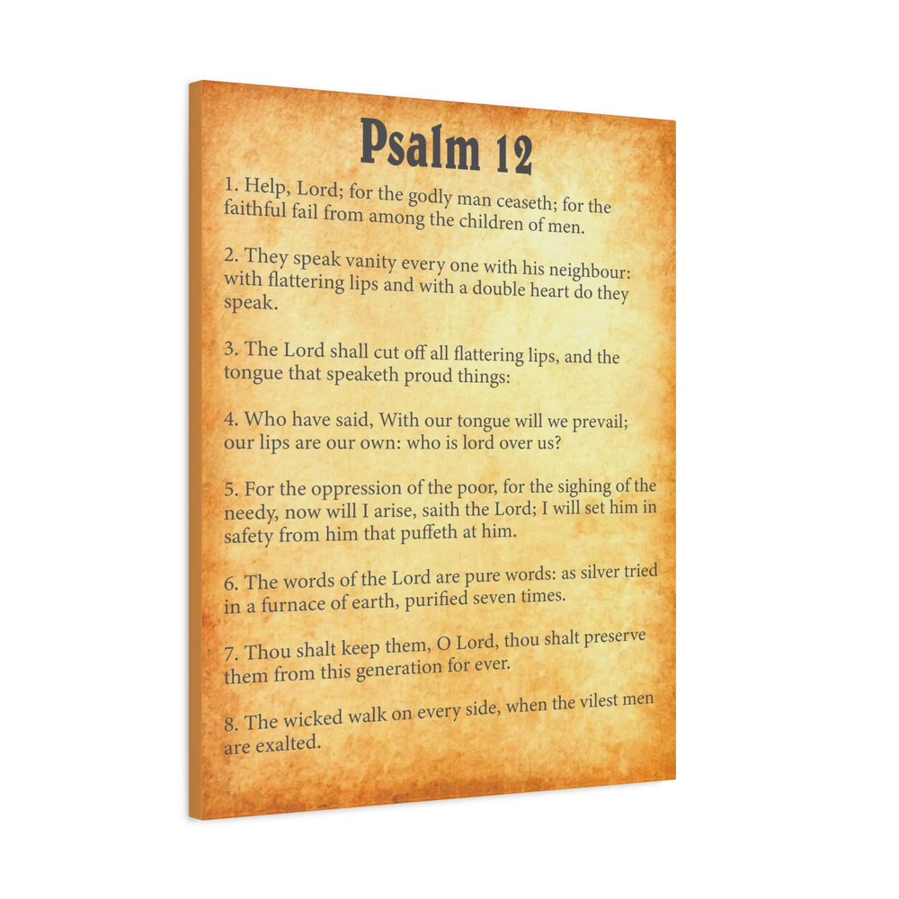 Scripture Walls Psalm 12 Gold Bible Chapter Canvas Christian Wall Art